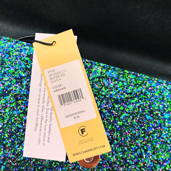 Rebecca Minkoff Mermaid Glitter Leo Clutch NWT - Picture 15 of 16